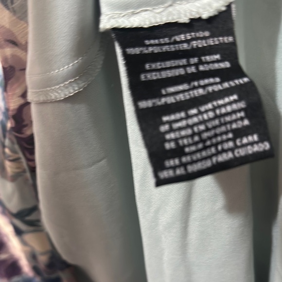 R&M Richards Blue Green Flutter Sleeve V-Neck Gown - Picture 10 of 10